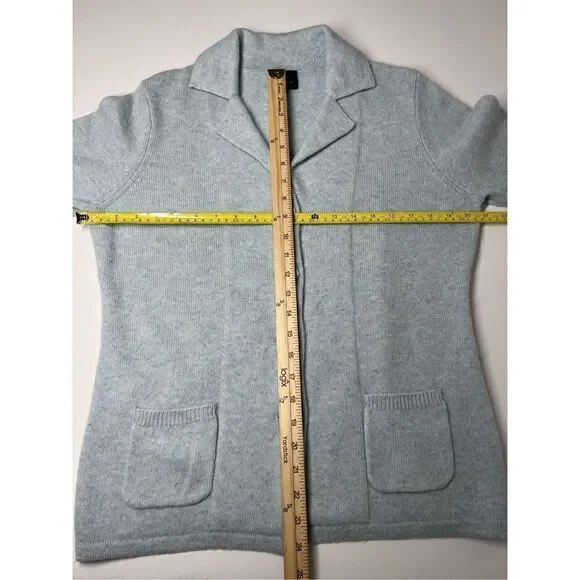 CASHMERE COLLECTION Knit Cardigan Women's Size XL Button Long Sleeve Light Blue - Picture 7 of 11